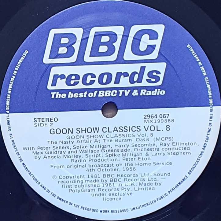 2964 067 Goon Show classics vol. 8 The Goon Show from the BBC records and Tapes library Label